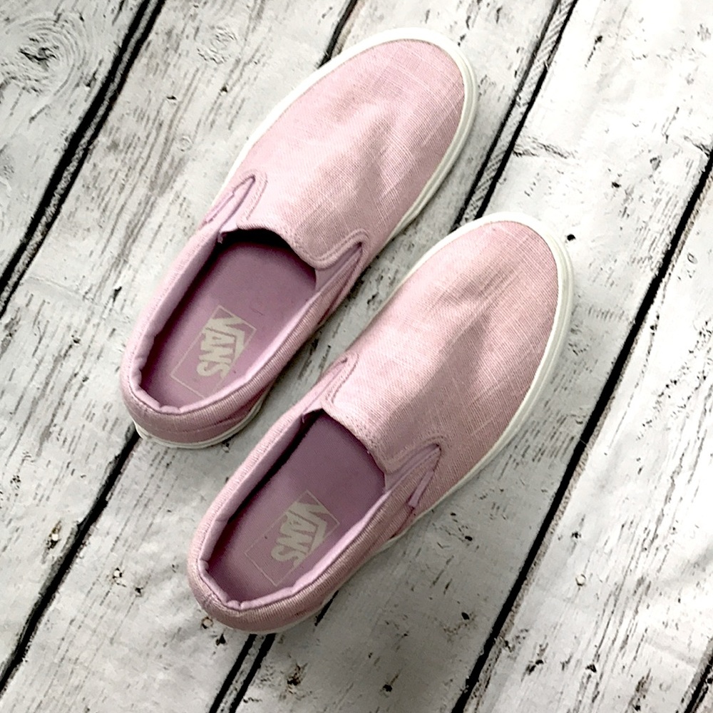 VANS pink woven slip-on sneakers